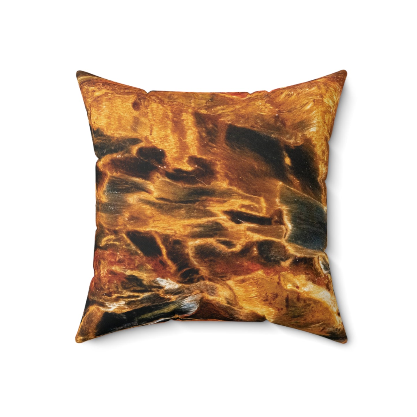 Golden Pietersite Spiritual Faux Suede Square Pillow