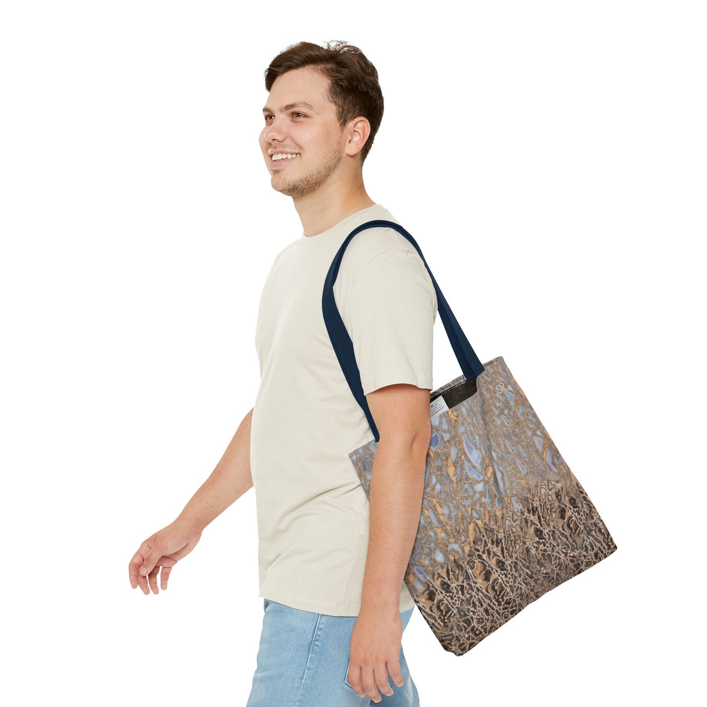 Agatized Noir & Baby Blue Gembone Tote