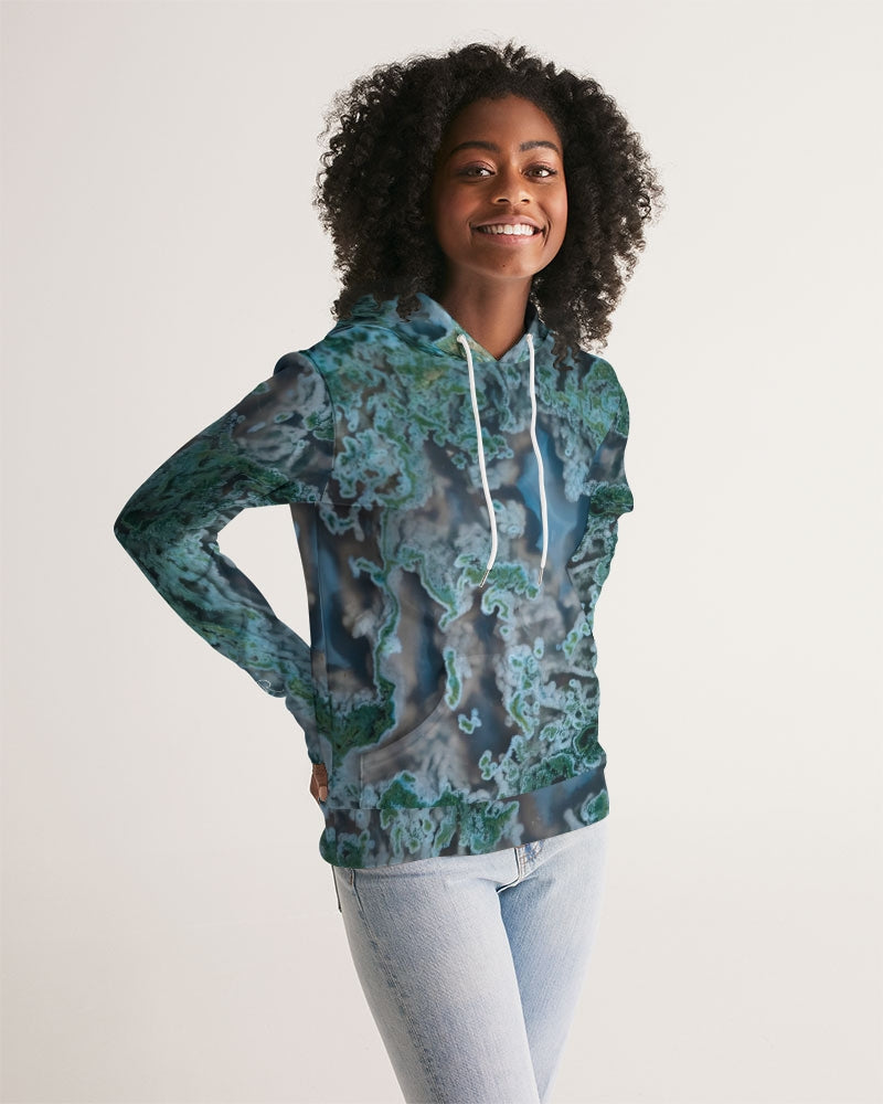 Green Moss Agate Tranquility Women's Hoodie.