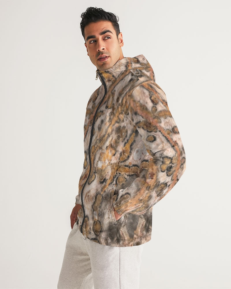 Leopard Skin Jasper Strength & Vitality Men's Windbreaker