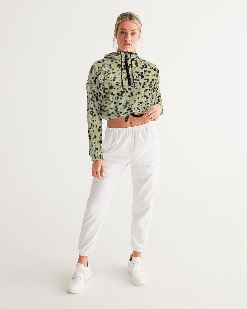 Dalmatian Jasper Transformation Women's Cropped Windbreaker