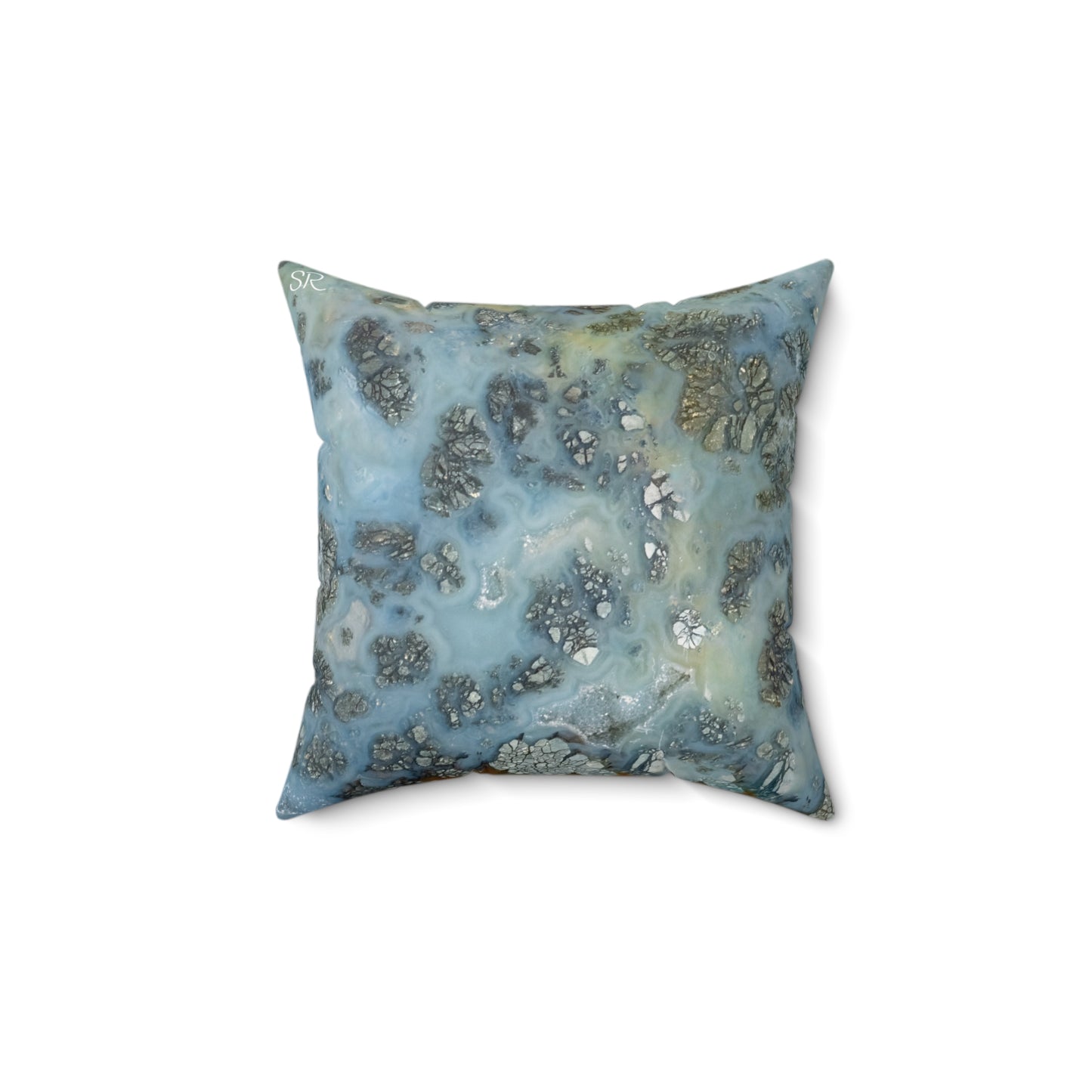 Marcasite Plume with Quartz Faux Suede Square Pillow