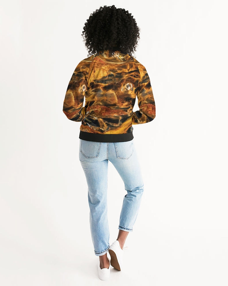 Golden Pietersite1 Women's All-Over Print Bomber Jacket