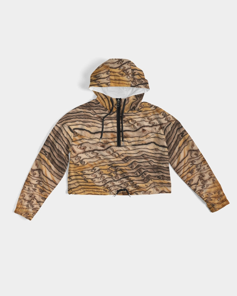 Hell's Canyon Sequoia Petrified Wood Women's Cropped Windbreaker