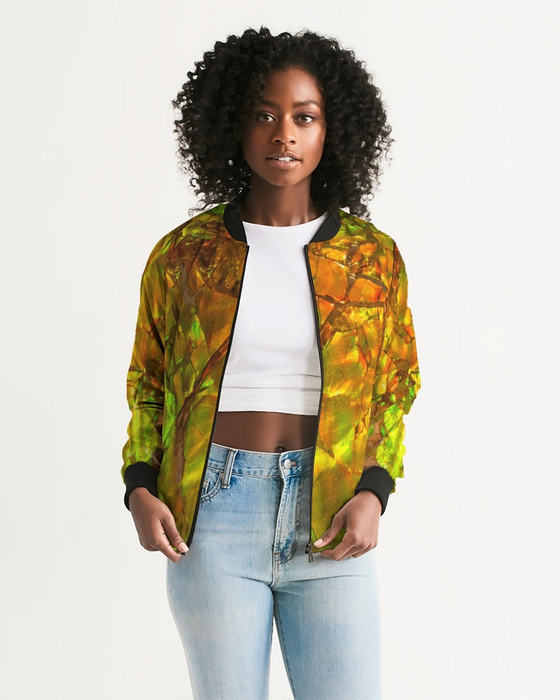 Ammolite Spiritual Energy & Growth Women's Jewel Bomber Jacket