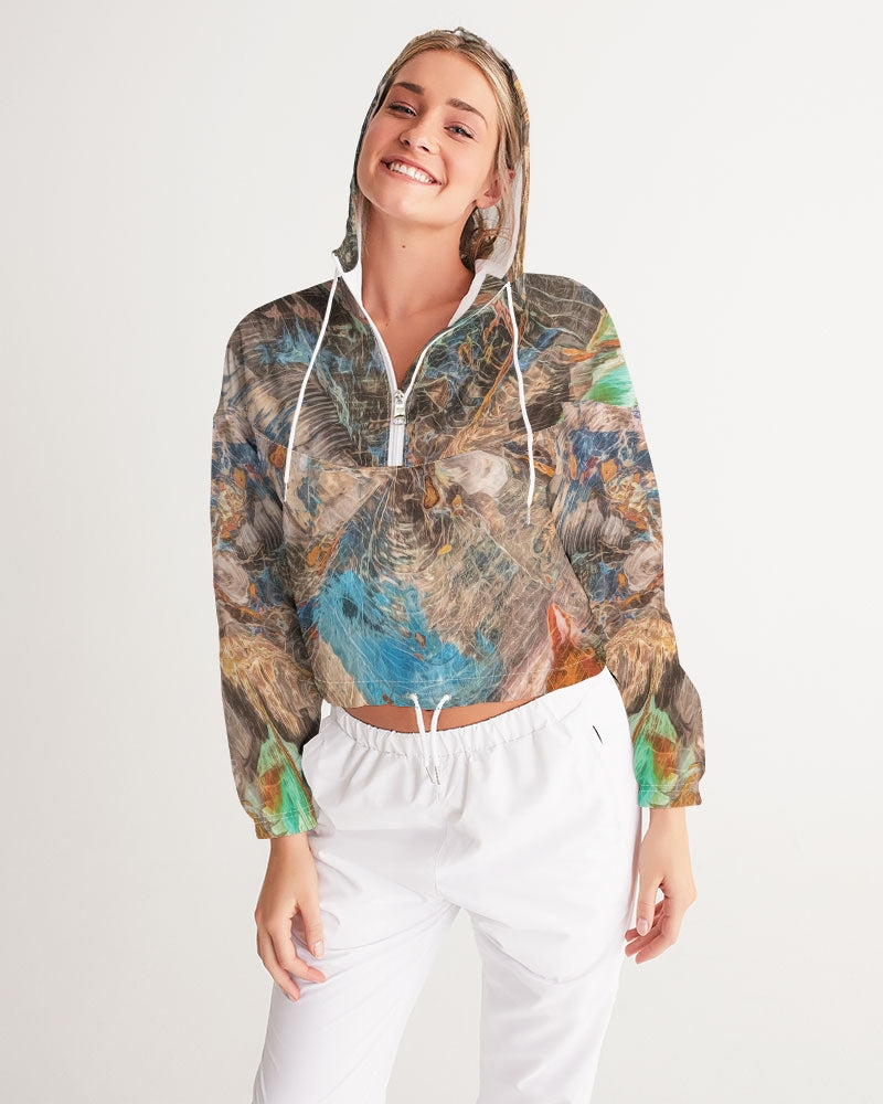 Turkish Petrified Collawood Women's Cropped Windbreaker