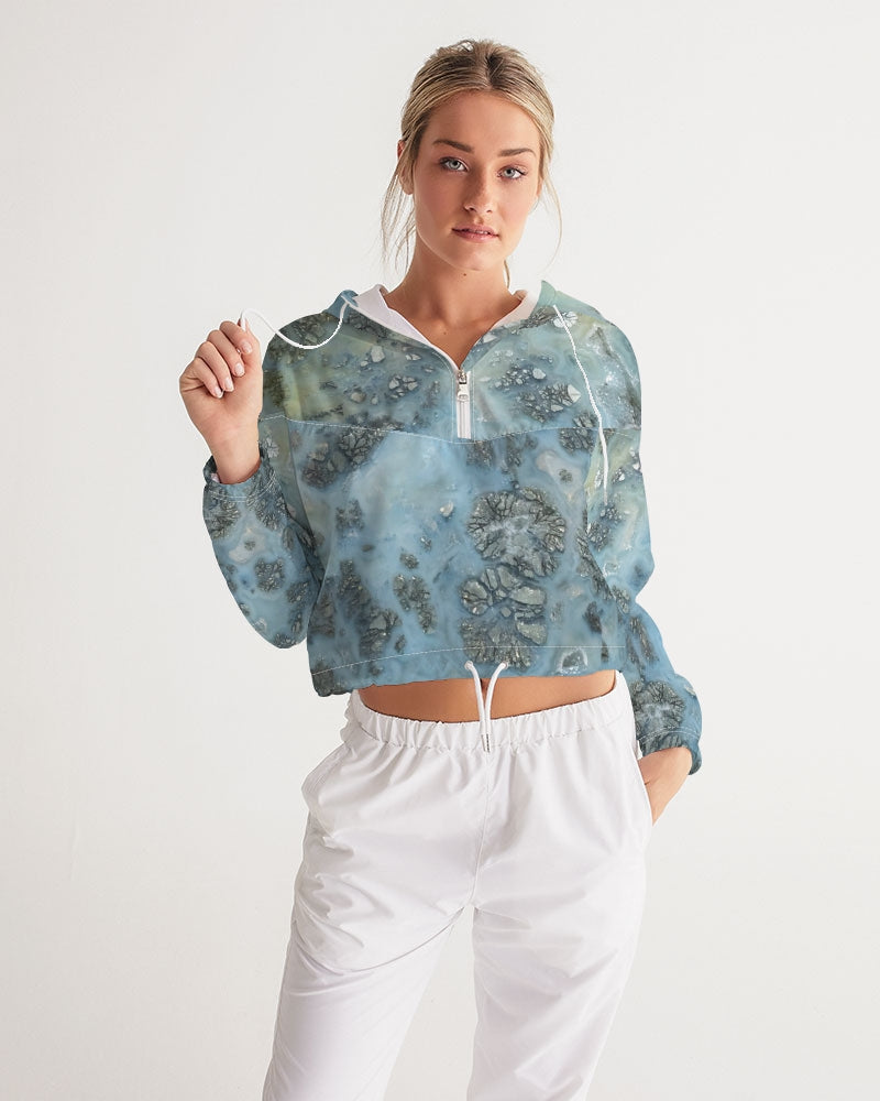 Marcasite Plume with Quartz Women's Cropped Windbreaker