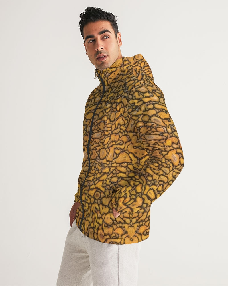 Agatized Fantasy Yellow Gembone Men's Windbreaker