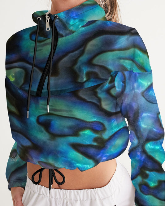 Paua Shell Treasure Women's Cropped Windbreaker