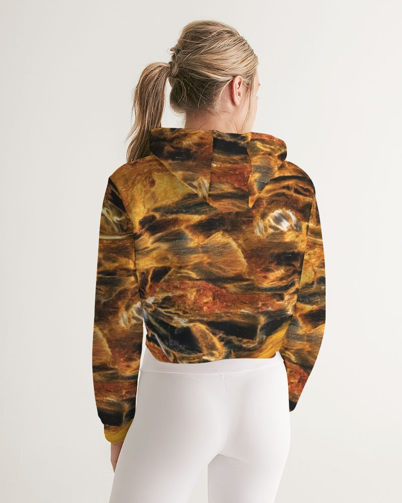 Golden Pietersite Spiritual Women's Cropped Hoodie