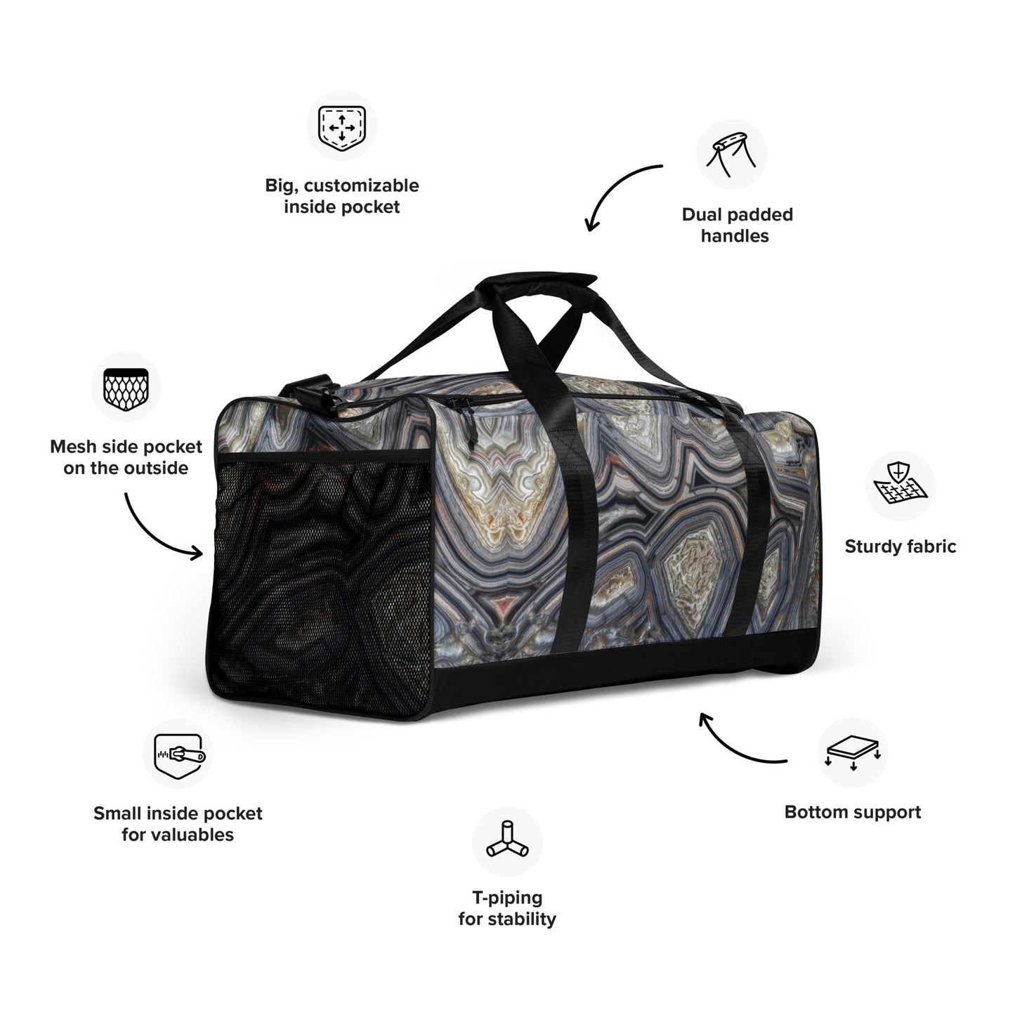 Crazy Lace Agate Optimism Duffel bag