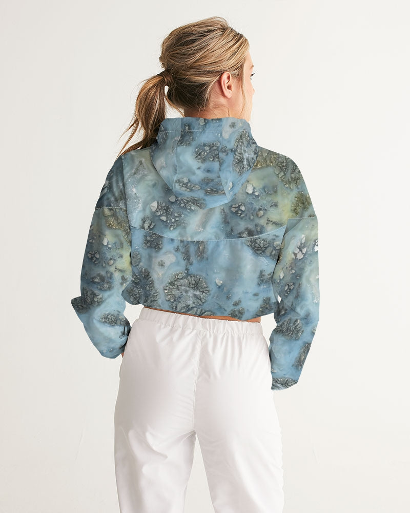 Marcasite Plume with Quartz Women's Cropped Windbreaker