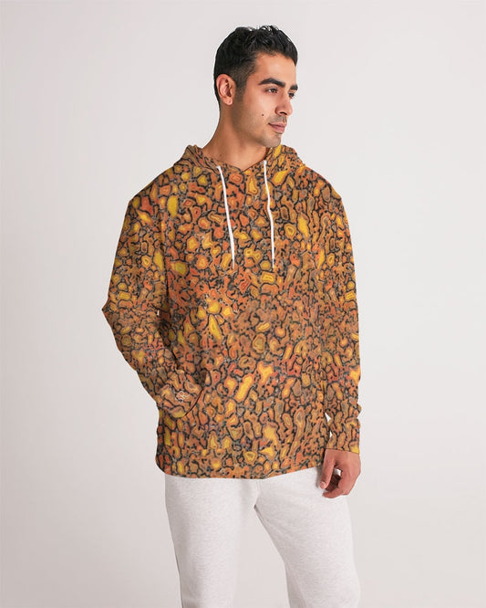 Agatized Canary Red Gembone Men's Hoodie