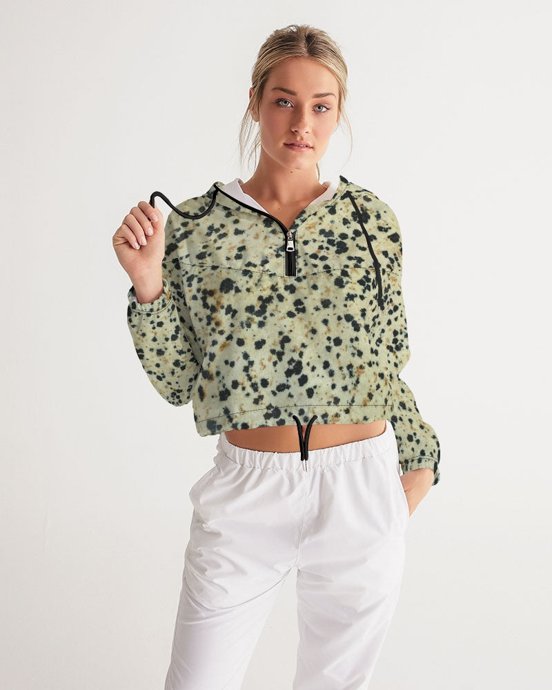 Dalmatian Jasper Transformation Women's Cropped Windbreaker