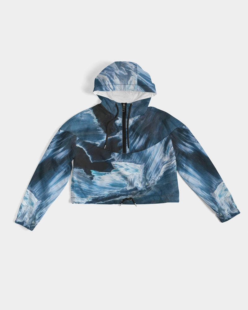 Blue Pietersite Women's Cropped Windbreaker