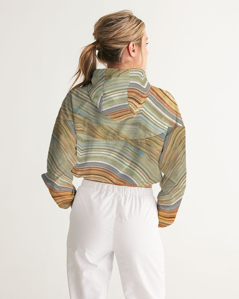 Crazy Lace Agate Joyfulness Women's Cropped Windbreaker