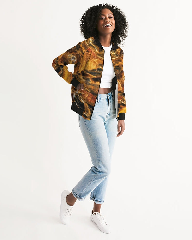 Golden Pietersite1 Women's All-Over Print Bomber Jacket