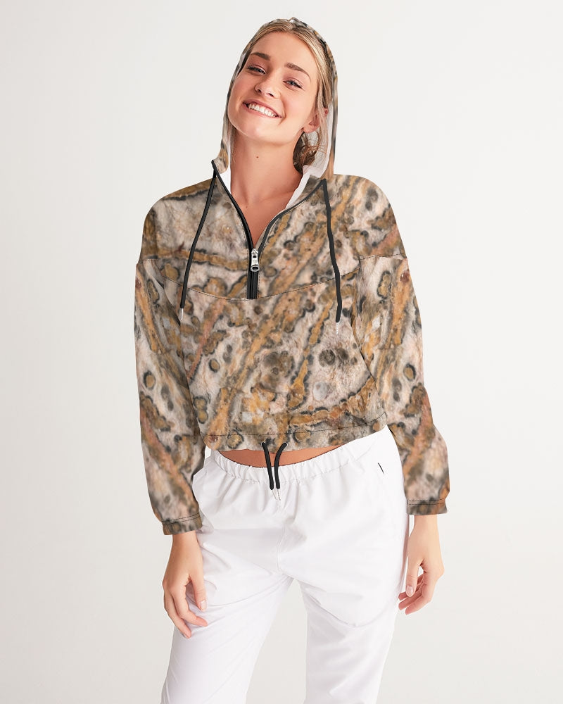 Leopard Skin Jasper Strength & Vitality Women's Cropped Windbreaker