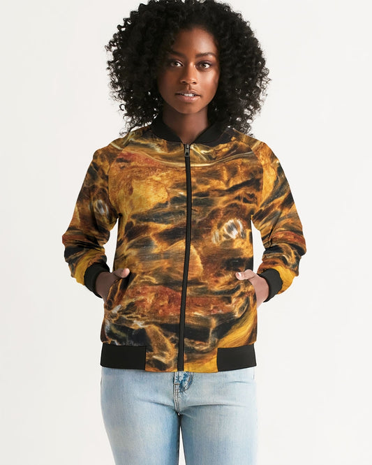 Golden Pietersite1 Women's All-Over Print Bomber Jacket