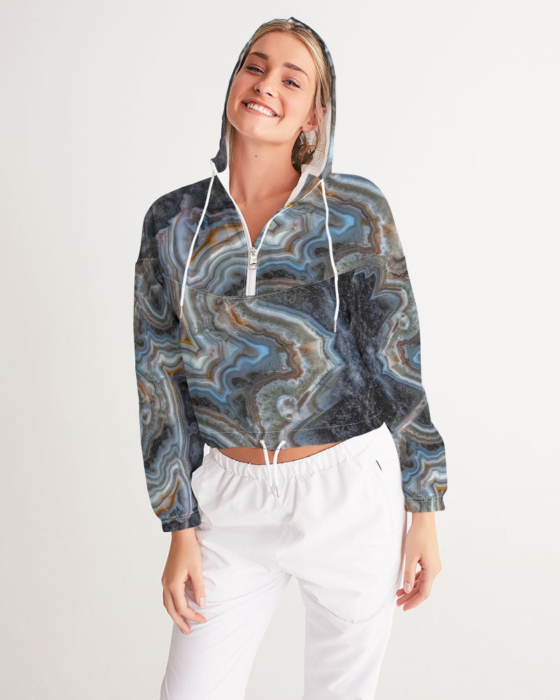 Crazy Lace Agate Striking Beauty Cropped Windbreaker