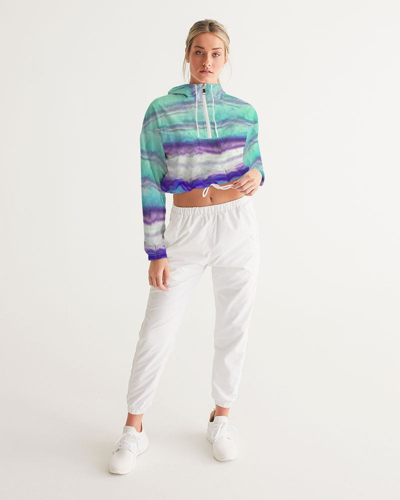 Rainbow Fluorite Metaphysical Women's Cropped Windbreaker