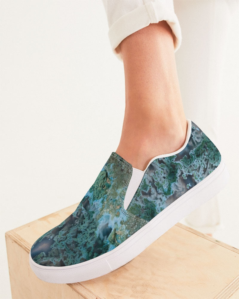 Green Moss Agate Tranquility Women's Slip-Ons