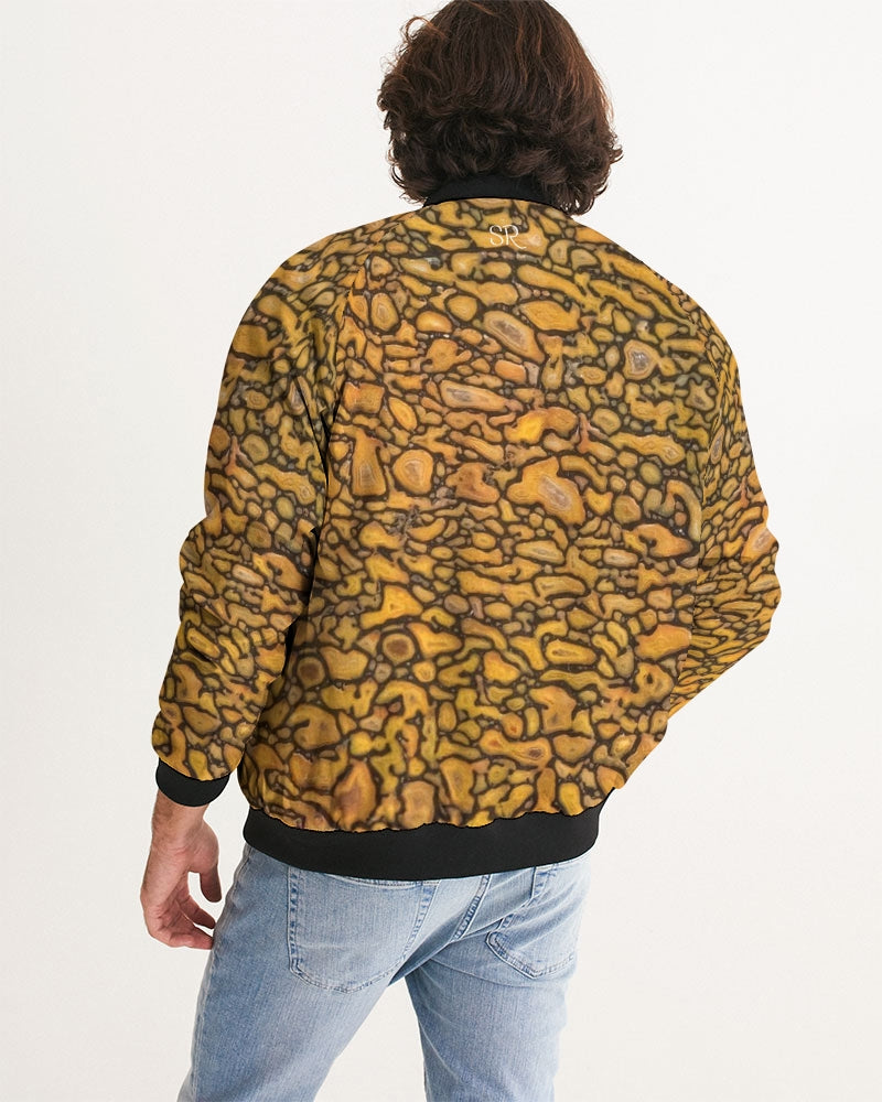 Agatized Fantasy Yellow Gembone Men's Bomber Jacket