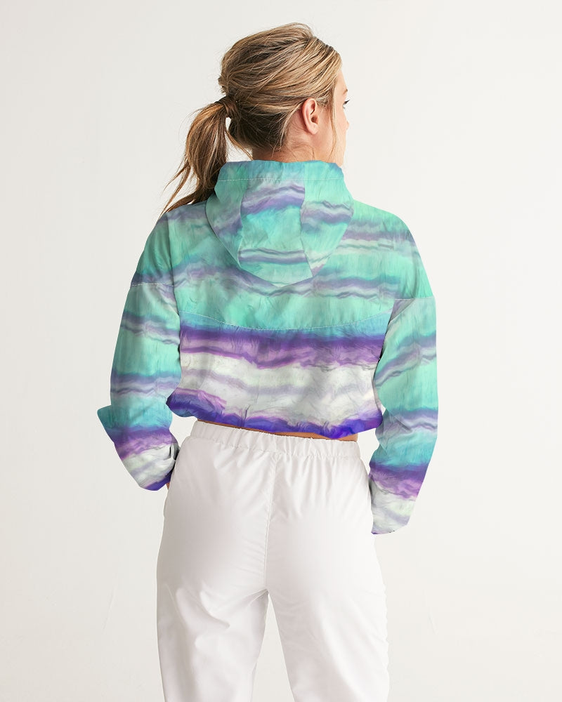 Rainbow Fluorite Metaphysical Women's Cropped Windbreaker