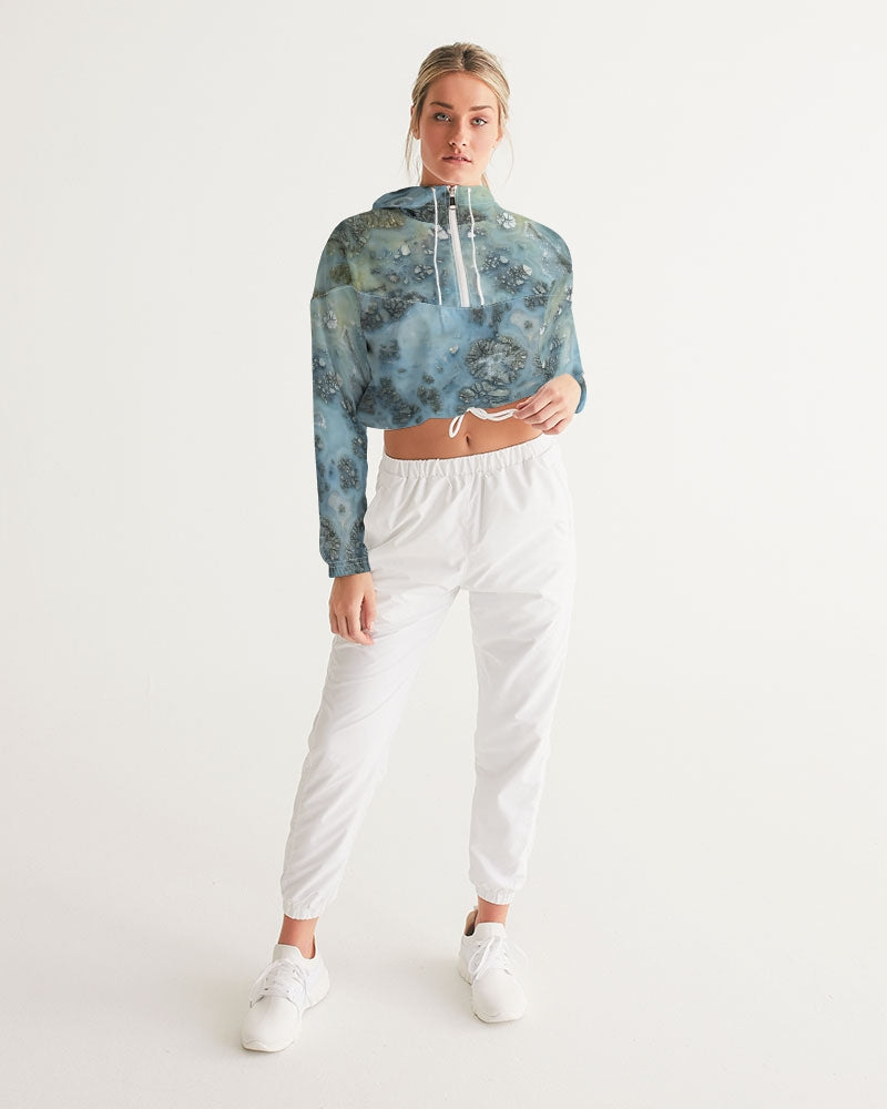 Marcasite Plume with Quartz Women's Cropped Windbreaker