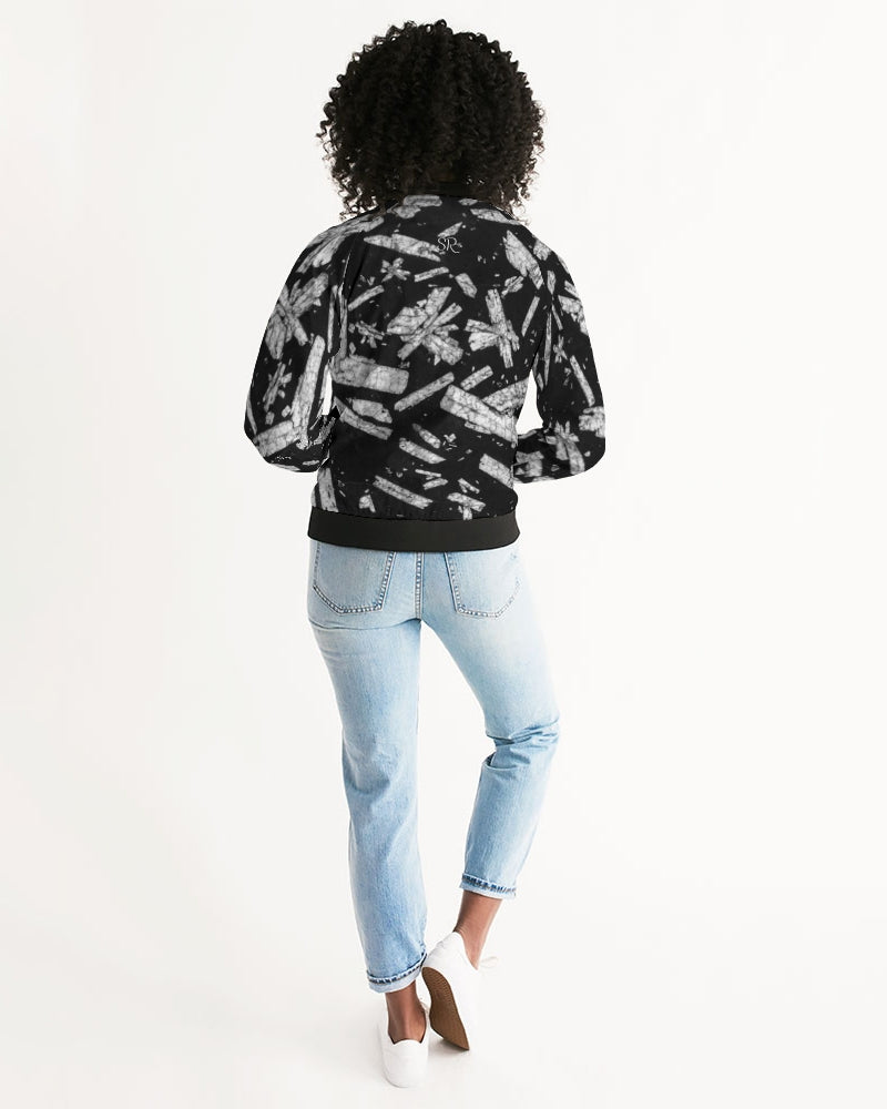 Chinese Writing Stone Life Energy Women's Bomber Jacket