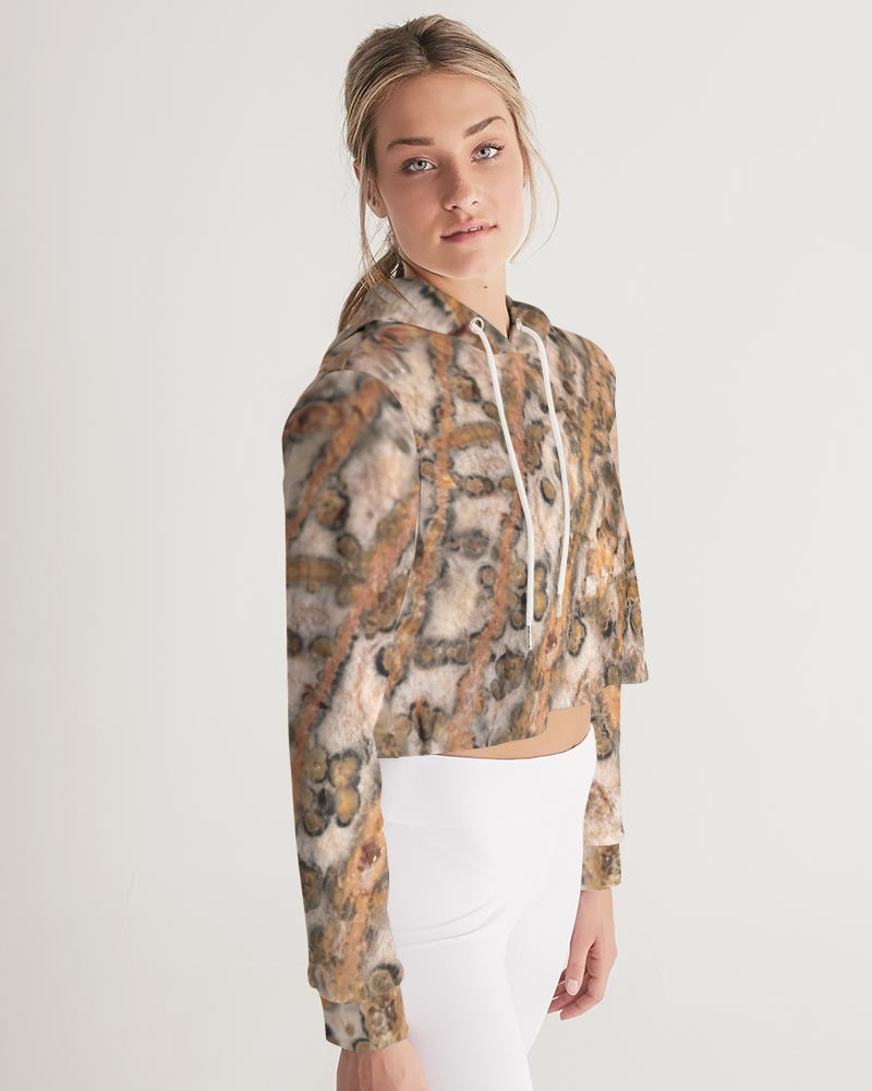 Leopard Skin Jasper Women's Cropped Hoodie