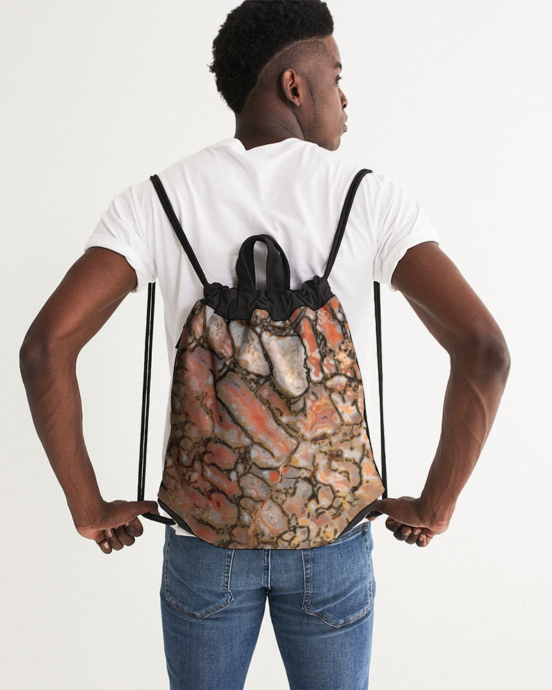 Agatized Orb Gembone Drawstring Bag