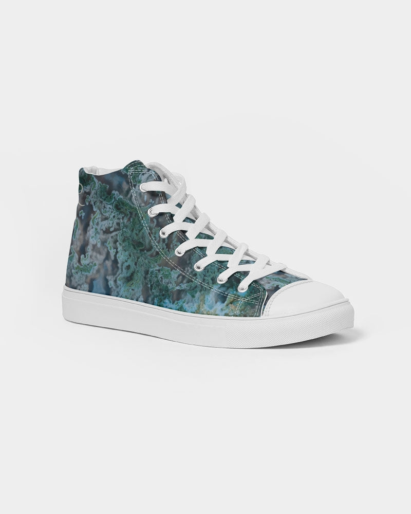 Green Moss Agate Tranquility Women's Hightop Canvas Shoe