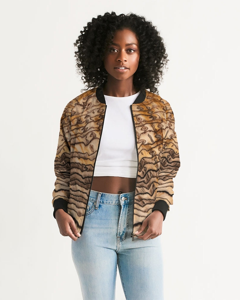 Hell's Canyon Sequoia Petrified Wood Women's Bomber Jacket