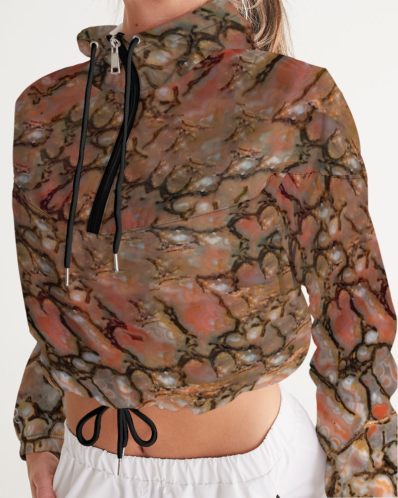 Agatized Orb Gembone Cropped Windbreaker