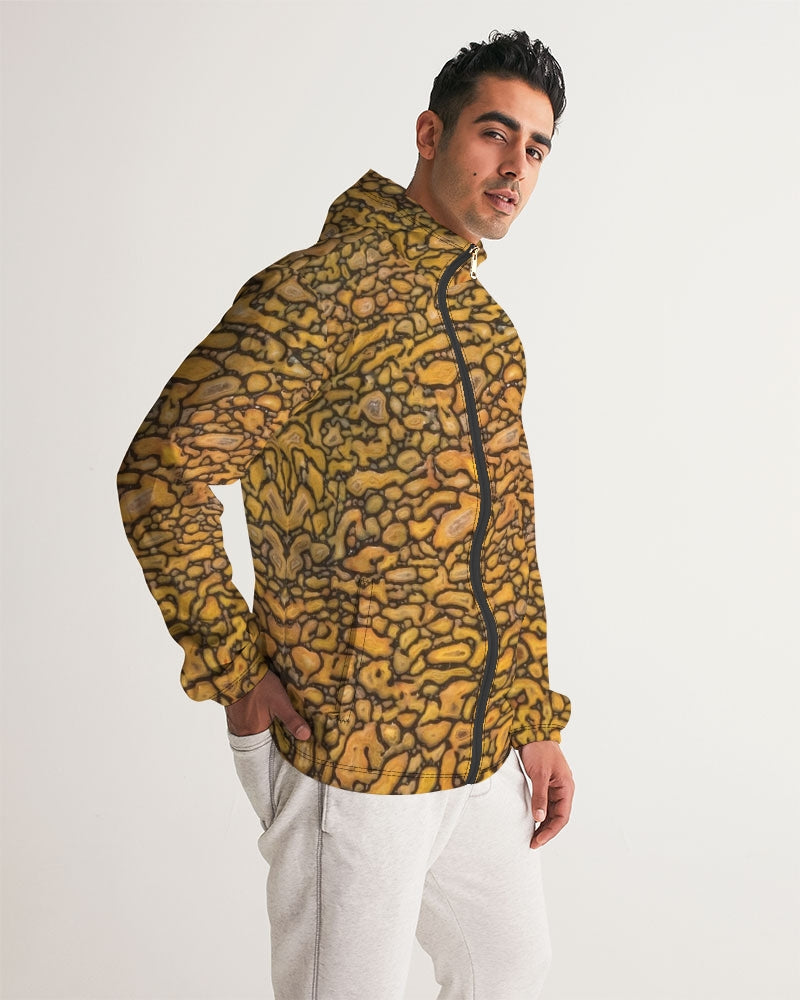 Agatized Fantasy Yellow Gembone Men's Windbreaker