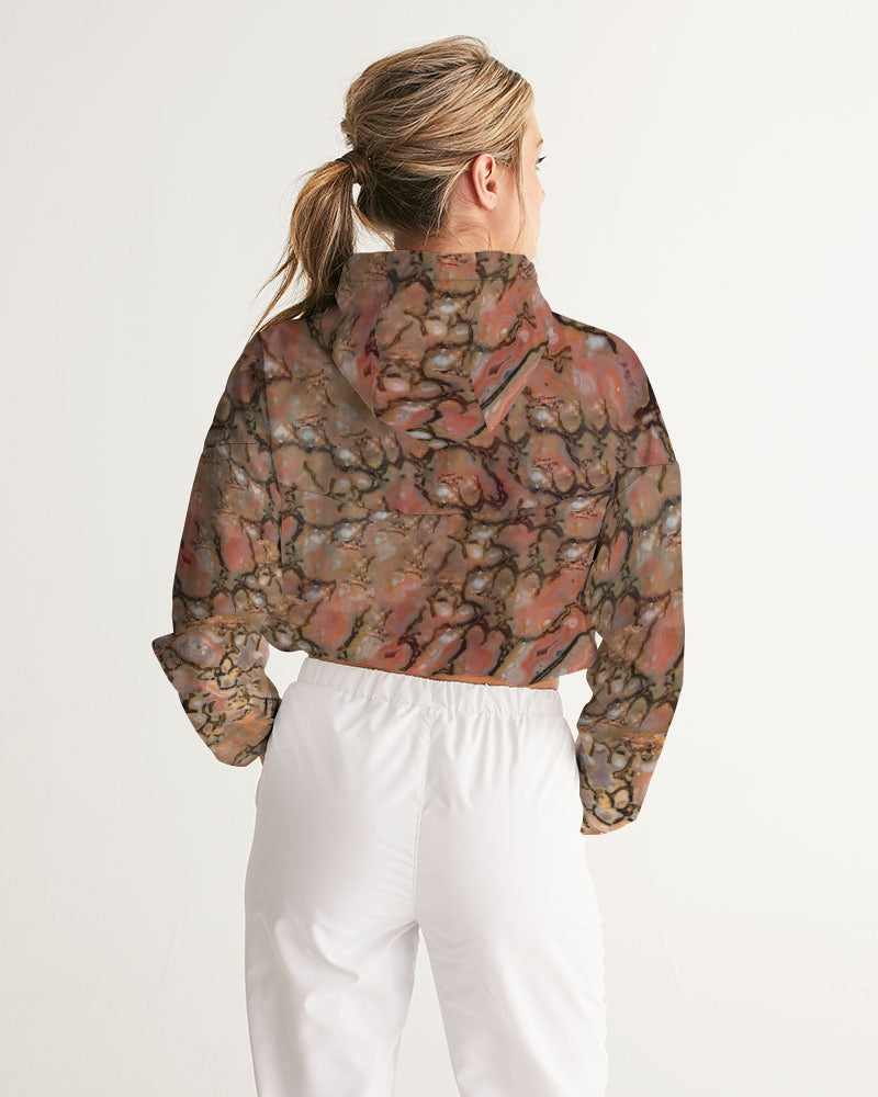 Agatized Orb Gembone Cropped Windbreaker