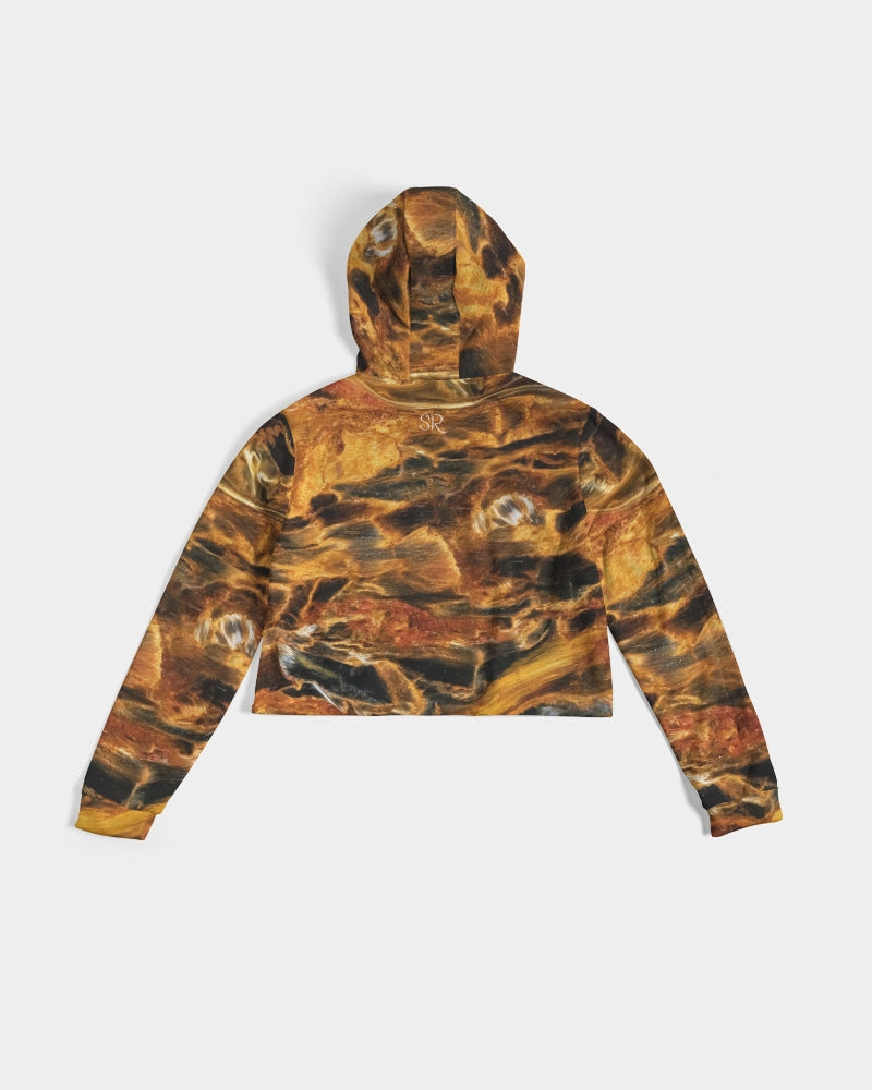 Golden Pietersite Spiritual Women's Cropped Hoodie