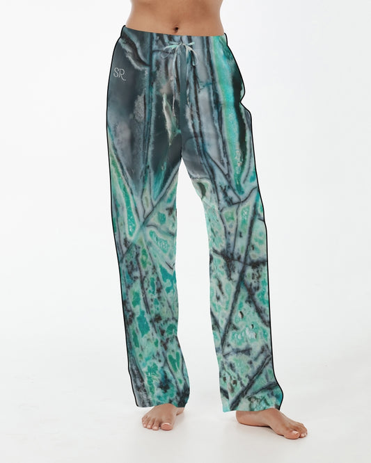 Indonesia Polyhedral Copper Women's Satin Pajama Pants