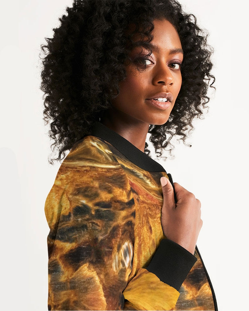 Golden Pietersite1 Women's All-Over Print Bomber Jacket