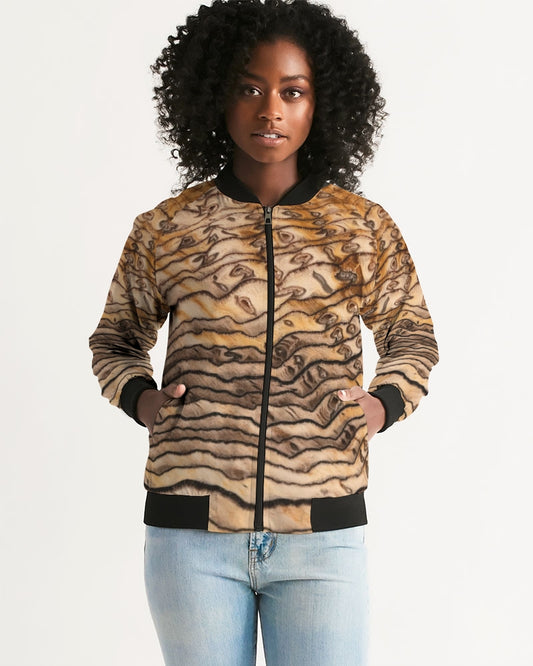 Hell's Canyon Sequoia Petrified Wood Women's Bomber Jacket