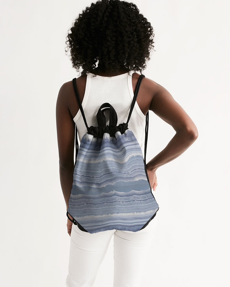 Blue Lace Nurturing Agate Canvas Drawstring Bag