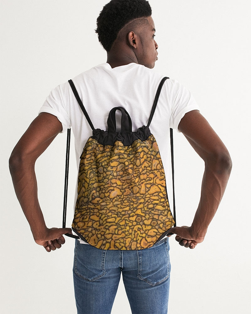 Agatized Fantasy Yellow Gembone Canvas Drawstring Bag