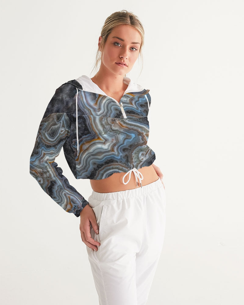 Crazy Lace Agate Striking Beauty Cropped Windbreaker