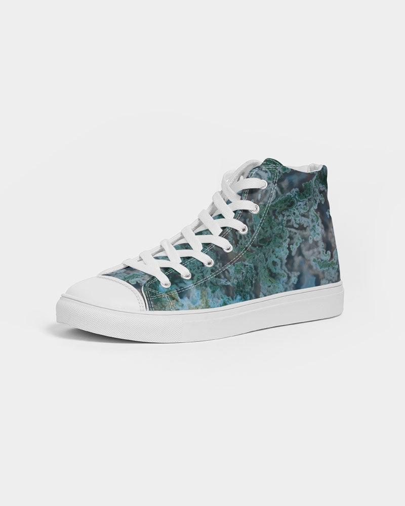 Green Moss Agate Tranquility Women's Hightop Canvas Shoe