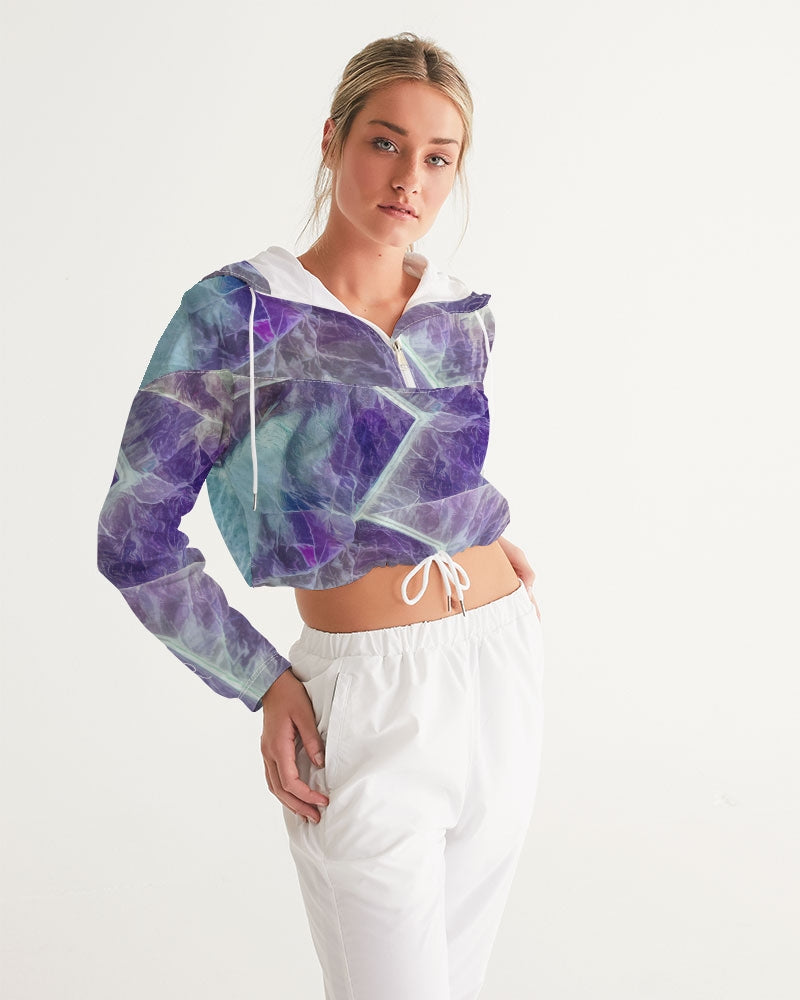 Purple Amethyst Cross Cropped Windbreaker