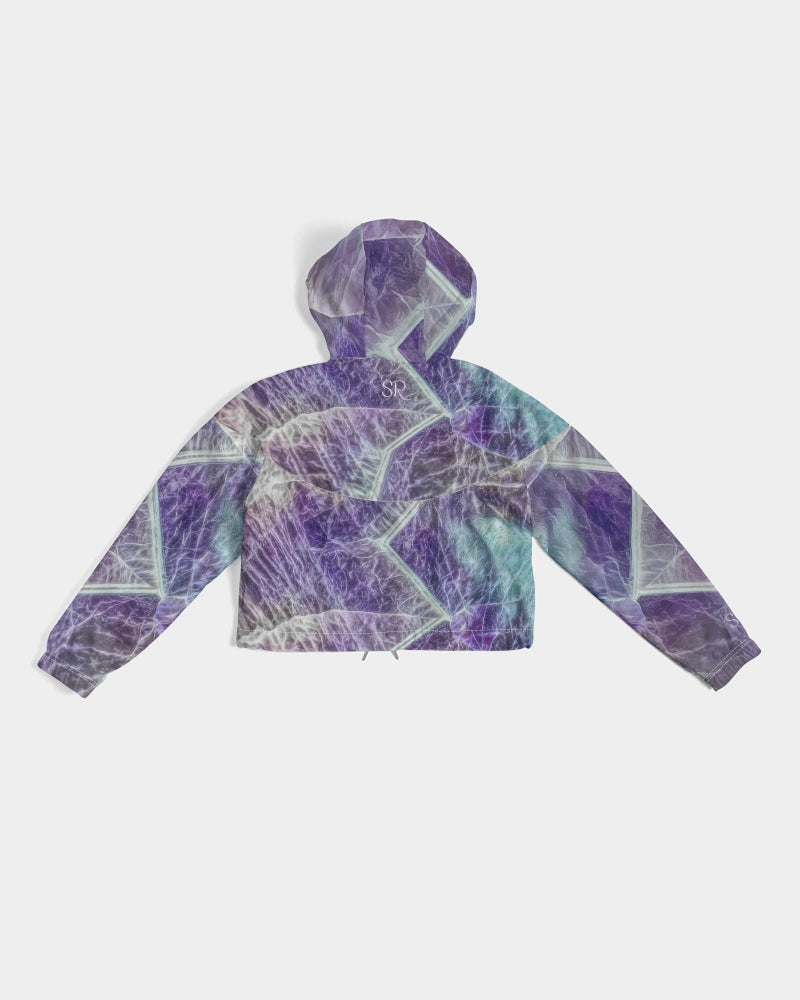 Purple Amethyst Cross Cropped Windbreaker