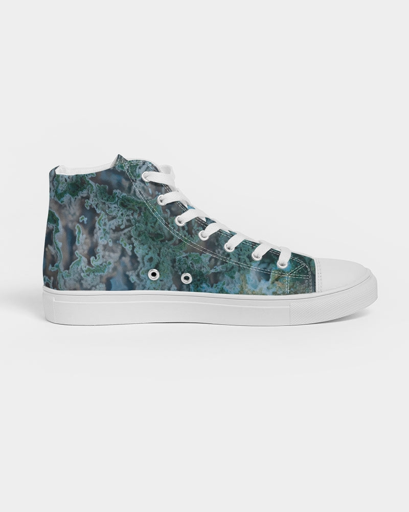 Green Moss Agate Tranquility Women's Hightop Canvas Shoe