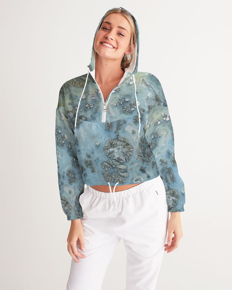 Marcasite Plume with Quartz Women's Cropped Windbreaker