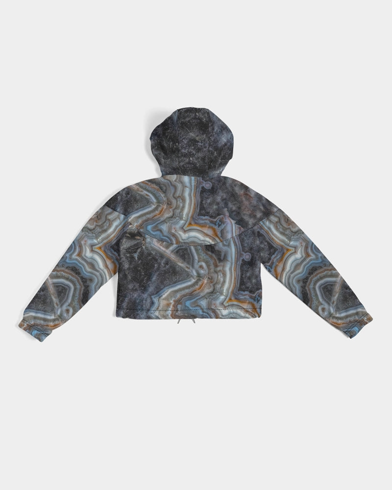 Crazy Lace Agate Striking Beauty Women's All-Over Print Cropped Windbreaker